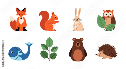 Cartoon forest animals illustration