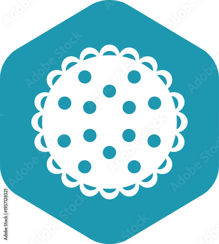 Sweet cookie biscuit icon inside hexagon badge minimal flat vector illustration for bakery snack dessert confectionery food and pastry design