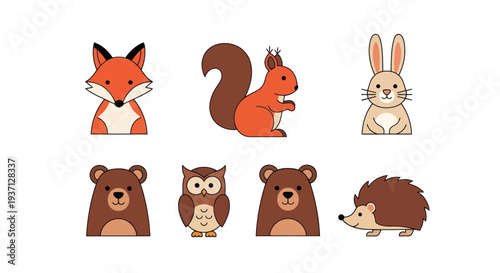 Cartoon forest animals illustration