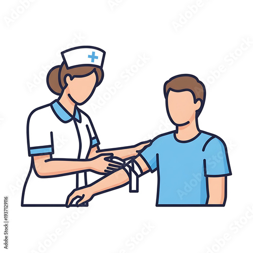 Nurse administering an injection vaccine to a patient’s arm.