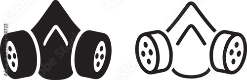Premium respirator protection mask icon.
