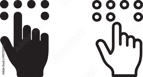 Premium braille reading finger icon.