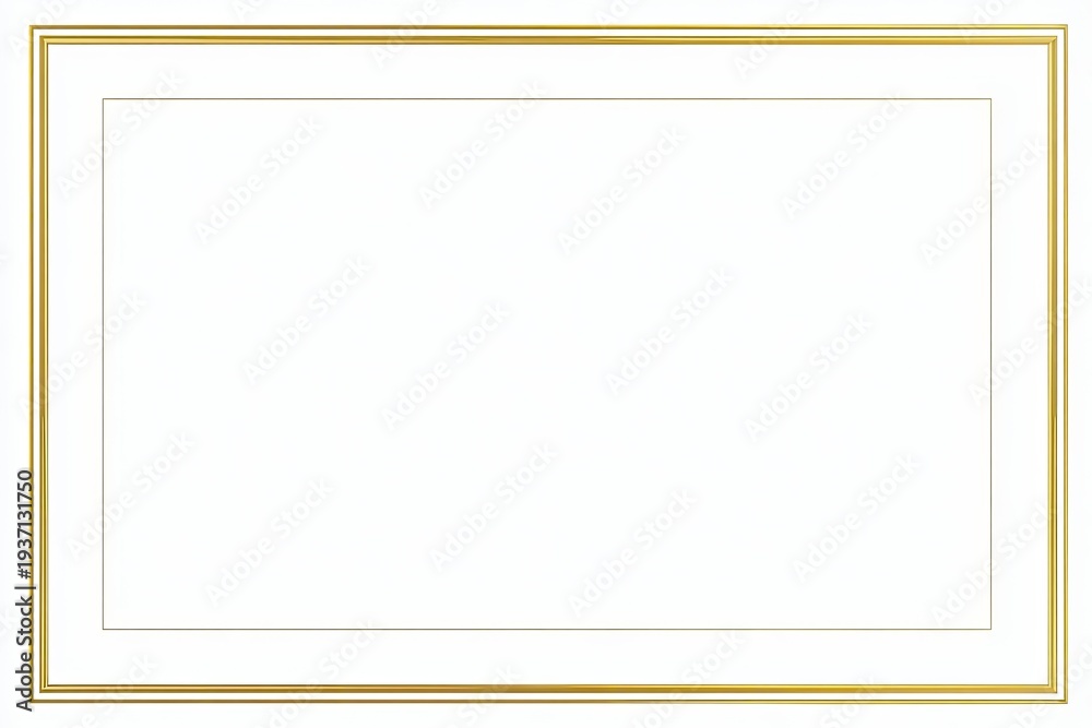 Obraz premium Elegant rectangular gold frame with white insert and inner border