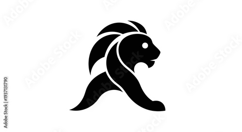 Stylized lion silhouette graphic
