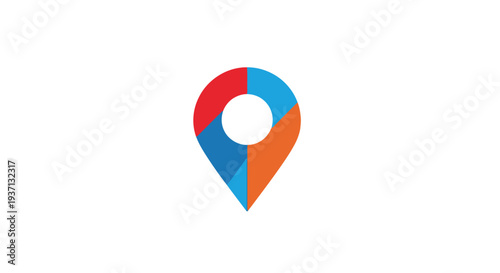 Colorful Map Pin Icon Design Element.
