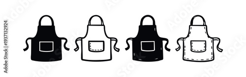 Kitchen Aprons Doodle Icons Set