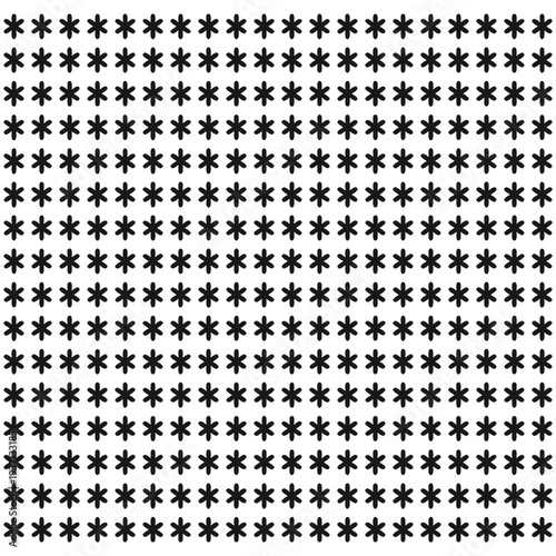 A black asterisk pattern on a white background illustration