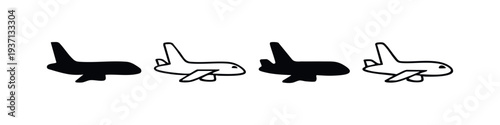 Wallpaper Mural Hand drawn airplane icon set. Travel and aviation vector illustration. Plane flight symbol for tourism design. Torontodigital.ca