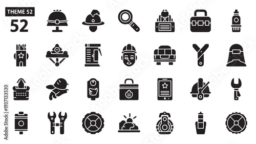 Set of 52 industrial icons vector