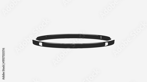 Simple black metal ring on a white background.