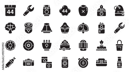 Set of 44 industrial icons vector