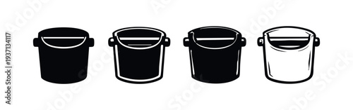 Waste Bin and Trash Can Icons Set. Delete and Recycle Symbol Collection for Garbage Disposal and Cleaning.