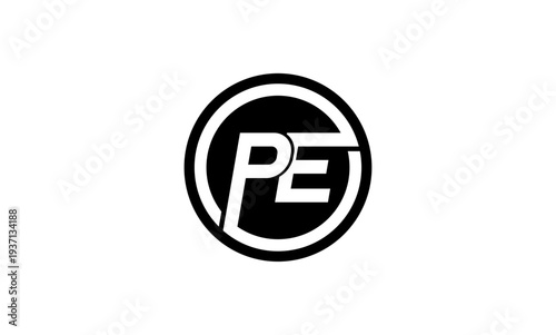 PE initial letter logo or PE monogram