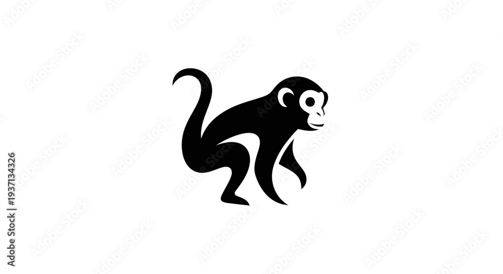 Obraz premium Stylized monkey illustration on white background