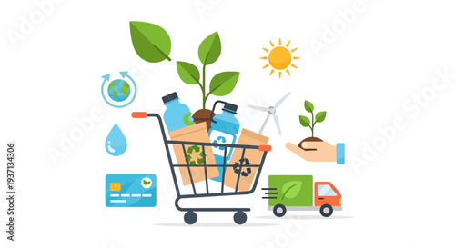 Eco-Friendly Sustainable Shopping: Green Products, Recycling, Renewable Energy, and Conscious Consumerism