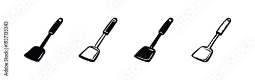 Spatula Icons Set. Cooking Tool Symbols. Kitchen Equipment Collection.