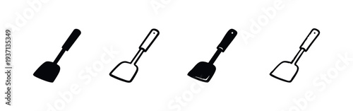 Kitchen Spatula Icons. Cooking Utensil Symbol Set. Houseware Collection.
