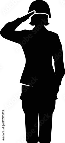 woman soldier saluting with one hand  military person  army salute