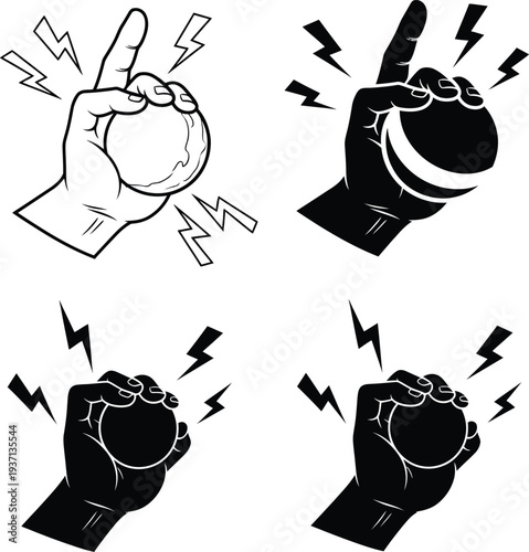 April fools day silhouette graphic with fist and lightning bolts