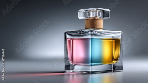 Unique glass bottle with colorful liquid showcasing elegant design and bright hues