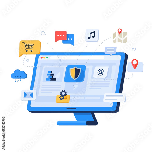 Computer Monitor Displaying Security Interface.