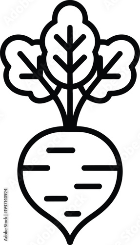 Black vector beetroot icon