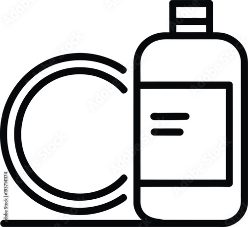 Vector icon of a bottle with equals sign