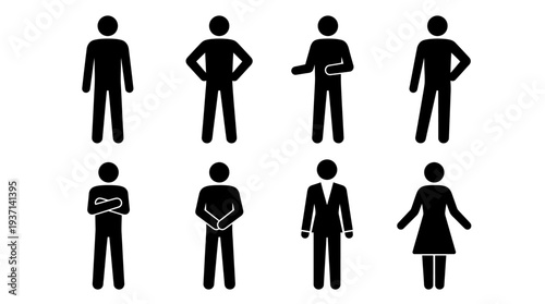 Collection of Human Figures in Various Postures and Attire.