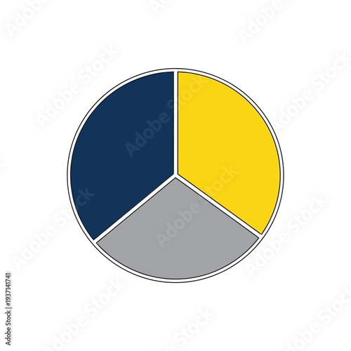 Free Download Three Section Pie Chart Illustration. - GFXLoad