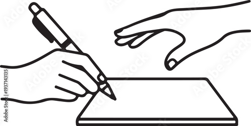 Signing a document with a pen