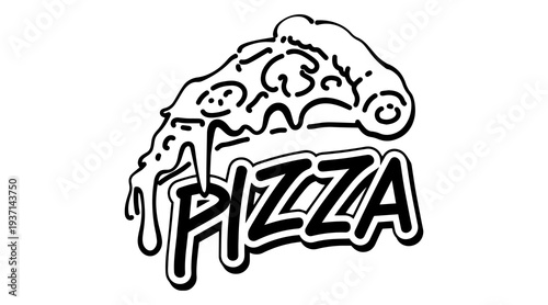 Pizza Slice Illustration Vector – Fast Food Italian Pizza Design