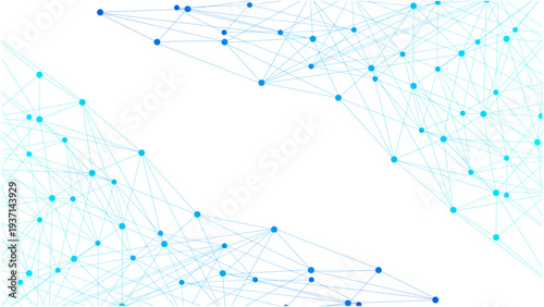 Stunning network connections graphic with blue nodes and lines