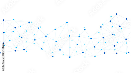 Stunning network connections visualized in vibrant blue dots and lines