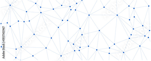 Modern network connections in blue geometric pattern