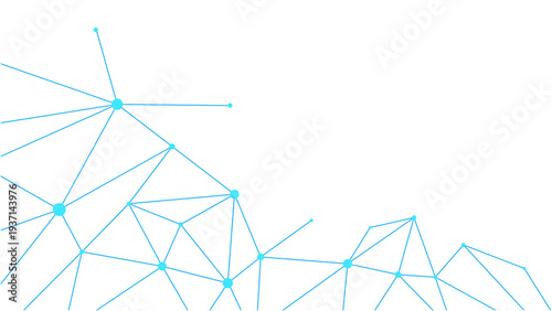 Stunning blue network connections graph with nodes and lines