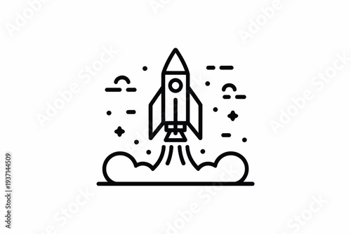 Vector rocket launch icon