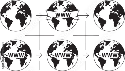 Globe and W internet symbol