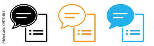 Colorful chat and mobile phone icons