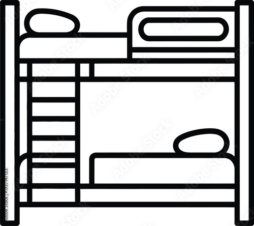 Vector illustration of bunk beds