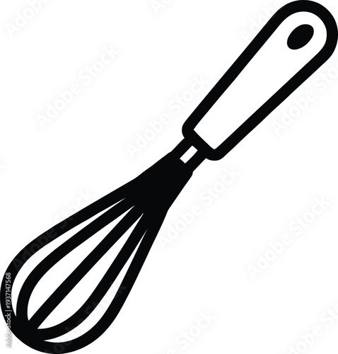 Black whisk icon vector