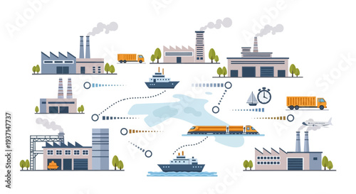 Global Logistics Network: Factories, Transportation, and Supply Chain Management