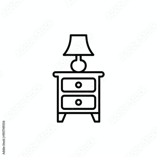 Vector illustration of a nightstand with lamp