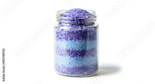Wallpaper Mural A glass jar filled with colorful purple and blue bath salts for relaxation Torontodigital.ca