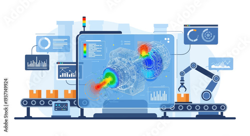 Industry 4.0 Smart Factory: Digital Engineering Simulation, Data Analytics, and Robotic Automation for Modern Manufacturing Processes