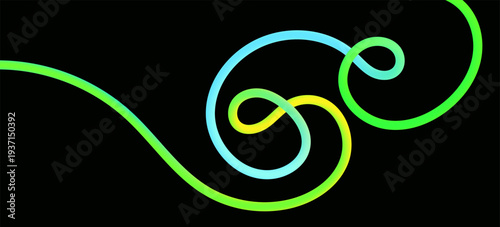 Color wave line pattern abstract party background with gradient 3D curve rainbow ribbons wavy swirl lines vector.