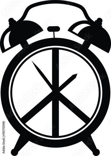 April fools day silhouette alarm clock peace sign prank