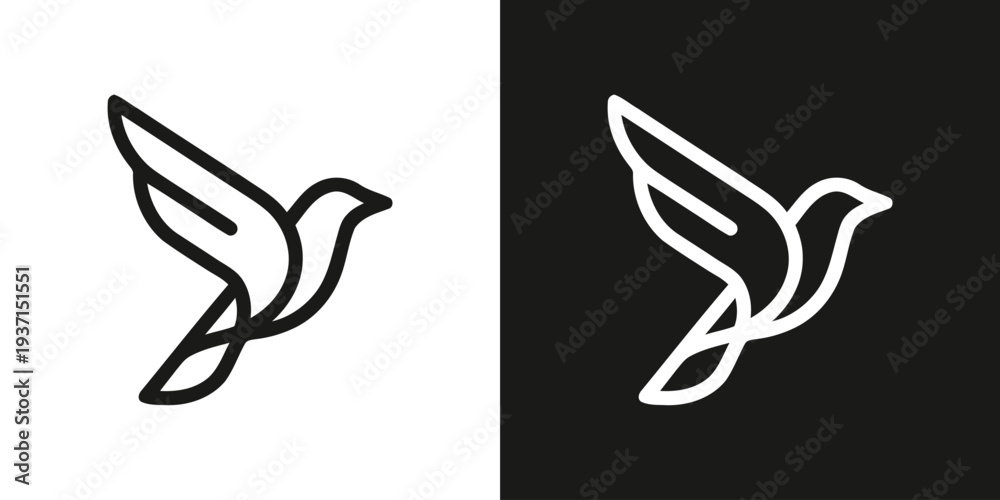Obraz premium Minimalist bird logo design in black and white simple and elegant.
