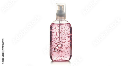 Wallpaper Mural A transparent plastic bottle of pink liquid fragrance with glitter Torontodigital.ca
