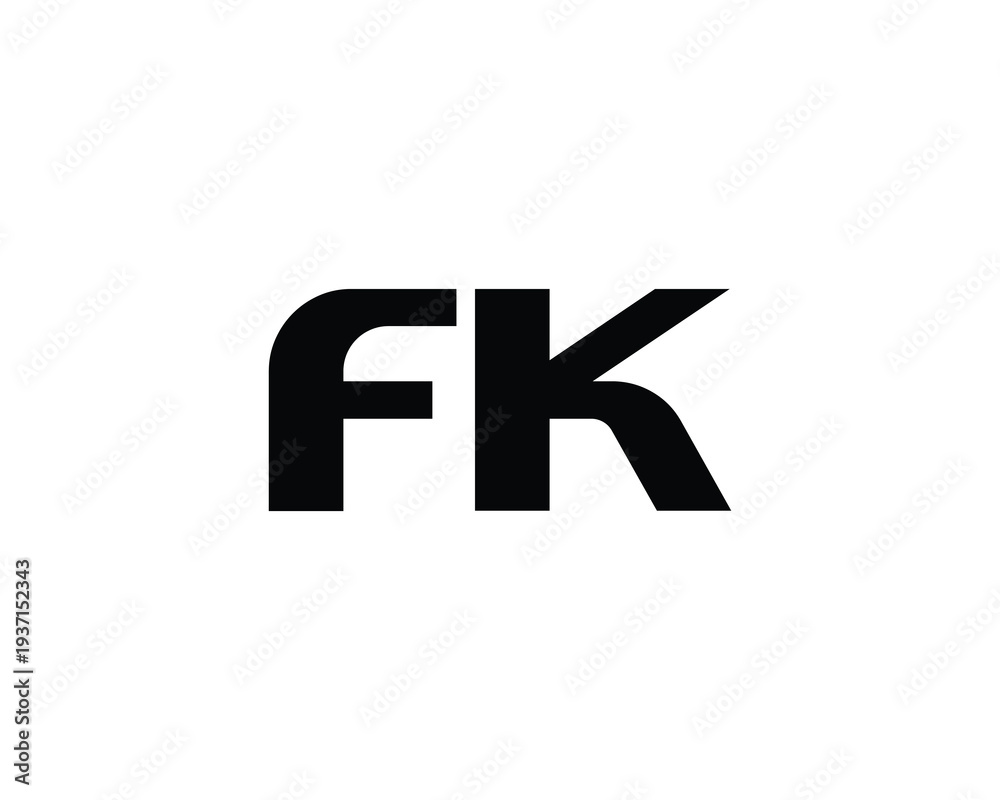 Obraz premium FK logo design. fk