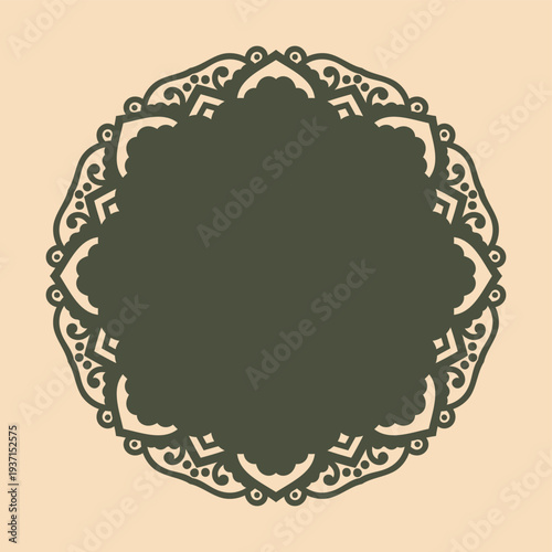Abstract mandala frame elegant design background